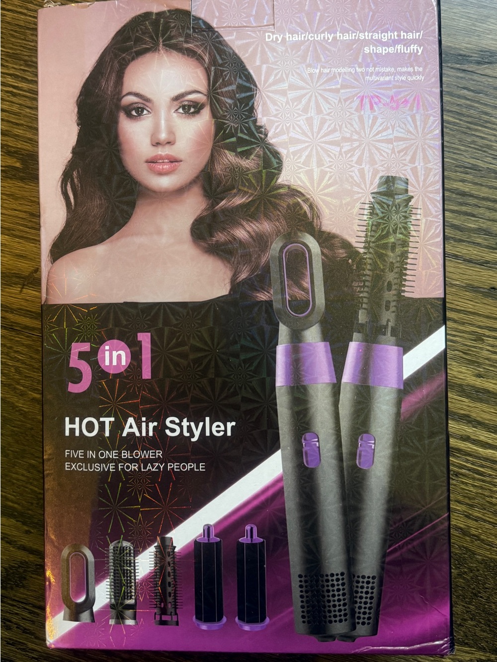 5-in-1 Hot Air Styler for Women - Purple/Black